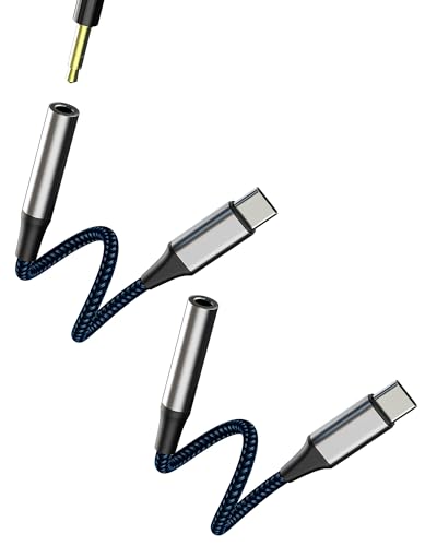 USB C to 3.5mm Headphone Jack Adapter(2 Pack) DAC AUX Dongle for Apple for iPhone 15 Pro for ipad Air Compatible for Samsung Galaxy Headset Mic Audio Connector for Phone Laptop Speaker Stereo Sound