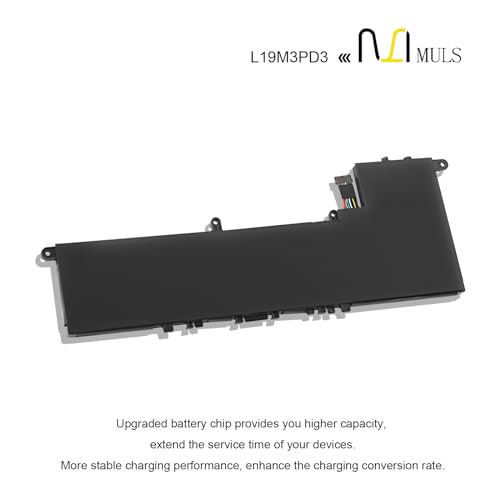 MULS 56Wh L19M3PD3 Battery for Lenovo IdeaPad S540-13 S540-13API S540-13ARE | S540-13IML S540-13ITL Series L19L3PD3 L19D3PD3 SB10V27762 5B10V27760 SB10V27765 5B10W67393 11.52V with Tools Extended runtime