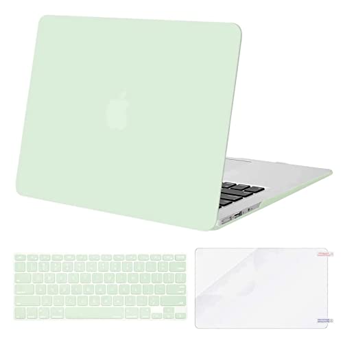 MOSISO Case Compatible with MacBook Air 13 inch A1369 A1466, Honeydew Green | Plastic Hard Shell & Keyboard Cover & Screen Protector Compatible with MacBook Air 13 (Older Version 2010 - end 2017) - color: Honeydew Green