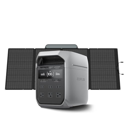 EF ECOFLOW Solar Generator DELTA 3 Plus with 400W Solar Panel, 1024Wh 1800W | LFP(LiFePO4) Battery, 1800W AC/140W USB-C Output, Portable Power Station for Home Backup Power, Camping & RVs - style: DELTA 3 Plus with 400W