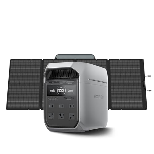 EF ECOFLOW Solar Generator DELTA 3 Plus with 400W Solar Panel, 1024Wh 1800W | LFP(LiFePO4) Battery, 1800W AC/140W USB-C Output, Portable Power Station for Home Backup Power, Camping & RVs - style: DELTA 3 Plus with 400W