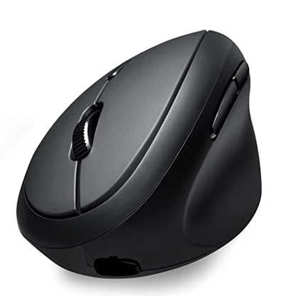 Perixx PERIMICE-819B Bluetooth Portable Vertical Mouse - Wireless 3-in-1 Multi-Device Spec - Silent-Click - Portable Compact Size - Black - Right Handed - style: Rechargeable 3-in-1