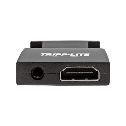 Tripp Lite Active HDMI to VGA Adapter (F/M), HDMI Audio Extractor, Female HDMI to Male VGA, 1080p @ 60 Hz, Black (P131-000-A-DISP)