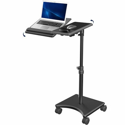 VIVO Black 15 x 12 inch Laptop Cart with Extension Arm, CART-H10L | Mobile Over Sofa Rolling Tablet Stand, Adjustable Height and Tilt, Full Arm Rotation, Holds up to 16 inch Laptops