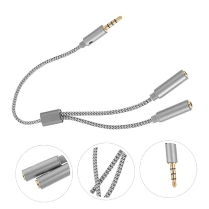 3.5mm Headphone and Microphone Splitter Cable 3pcs Audio Extension Adapter for Headsets Compatible Laptops and Mobile Devices Dual Jack Design for Sound