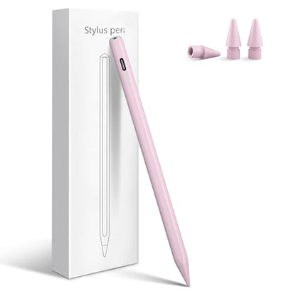 Stylus Pen for iPad 2026-2018 with 13mins Fast Charge,Tilt Sensitivity Palm Rejection Pencil for 11th (A16)/10/9/8/7/6 Gen, iPad Pro 11"/12.9"/M4/M5, iPad Air 3/4/5/M2/M3/M4 - color: pink