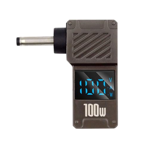 xiwai USB-C PD 65W Charge Adapter Type-C Input to DC 3.0x1.1mm Barrel Jack Plug Smart LED Digital Display 100W Output 20V 5A Charger Connector for Laptop - color: Black Type-C to DC 3.0x1.1mm