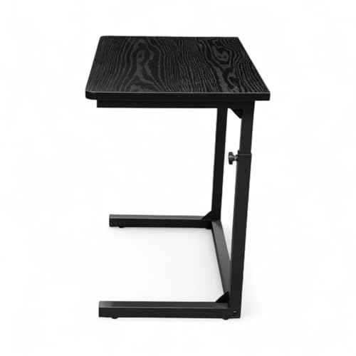 Height Adjustable C-Shaped Sofa Side Table, Laptop Table for Couch & Bed, Black - color: Black