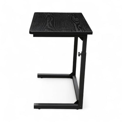 Height Adjustable C-Shaped Sofa Side Table, Laptop Table for Couch & Bed, Black - color: Black