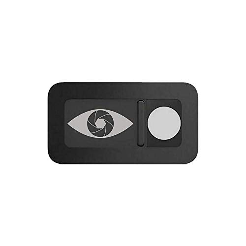 (Black) Premium Aluminum Laptop Webcam Cover Slide for your Privacy - Macbook Pro- iPad - Laptop - Tablet - HP - Phone - 0.07 inch Thin Surface - Long Lasting 3M Sticker - Lens Protector