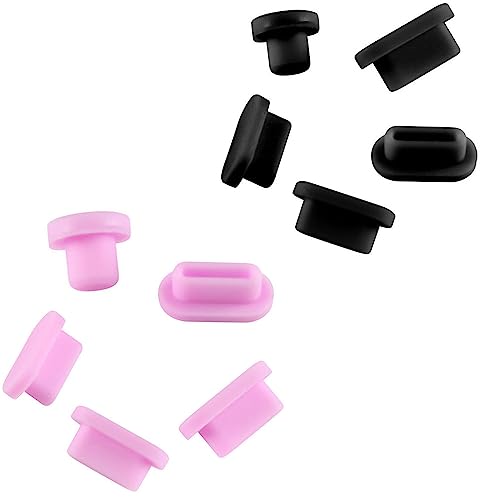 10 PCS Silicone Anti Dust Port Plug Set Compatible for MacBook Air 15 13 M2 M3 M4 M5 A2337 A1932 A3448 A3449, MacBook Pro 13 A2141 A2338 A2289 A2251 A2159 A1989 & MacBook Pro 16 A2141 – Pink & Black - color: Black & Pink, size: compatible for Macbook Pro