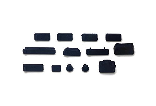 Laptop Port Dust Plug Set 13 Pieces for USB, HDMI, RJ45 and Audio, Black | Protects unused laptop and desktop ports, helps block dust and debris, covers USB, HDMI, RJ45 and audio connections