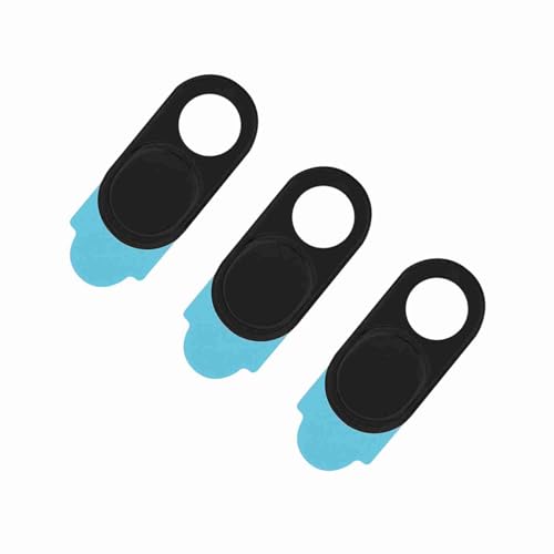 Metal 3Pcs Webcam Cover Sticker Lens Slide for Laptop Smartphone Tablet Computer Protection from Hackers Thickness 0.7mm (Black) - color: Black