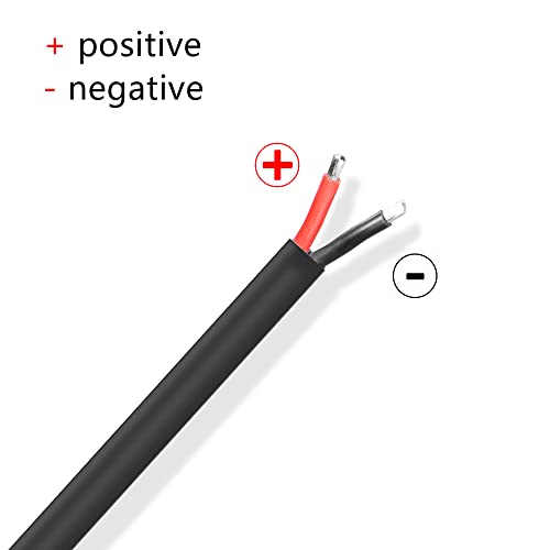 GINTOOYUN 2 PCS DC8020 Connector Pigtail Cable DC 8.0MM x 2.0MM Male Plug to Bare Wire Open End Power Cable Supply Repair Cable, for Portable Power Station (0.3m)