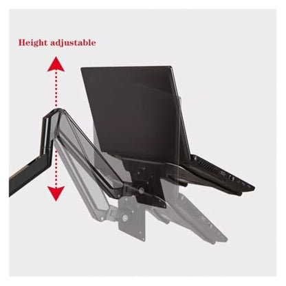 Height - adjustable monitor stand arm Laptop Arm Mount for Desk Holds 4.4-19.8lbs, 2 in 1 Adjustable Gas Spring Arm Single Monitor Desk Mount with Tray for 17"-30" Screens or 10"-16" Laptops Wall - mo