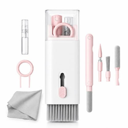 Electronics Cleaning Kit, Keyboard Brush, Earbud Cleaner Tool, Phone Screen Cleaner, Portable Dust Removal Set for Computers, Laptops, Tablets, Phones, Headphones - color: Pink