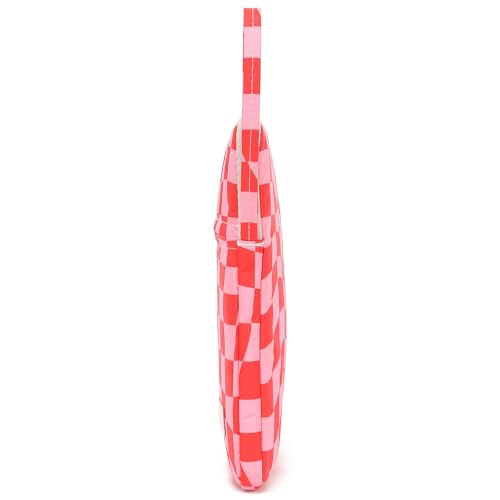Pink Checker Pattern 13 inch Canvas Laptop Sleeve with Pocket 13 inch 13.3 inch Laptop 13 case13 Sleeve - color: Pink Checkered, size: 12.5 inch-13.3 inch