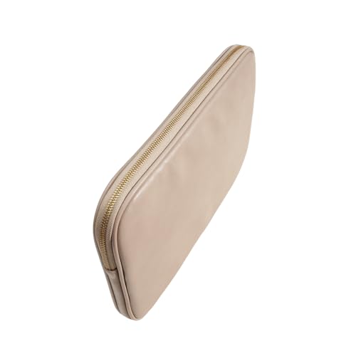 PU Leather Padded Laptop Sleeve Bag 14Inch Compatible with New MacBook Pro 14，Surface Laptop 13.5, Surface Pro 9 with Charger Pouch Color Sand - color: Sand, size: MacBook Pro 14"