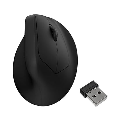Keychron M5 Wireless Ergonomic Mouse, Compact Vertical Mice with Thumb Wheel, Silent Clicks, 2.4 GHz/Bluetooth/Wired Rechargeable, Customizable Buttons, for Laptop macOS/Windows - Black - size: PixArt 3311 (1K Polling Rate)