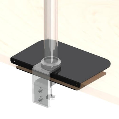 AEONS Steel Monitor Mount Reinforcement Plate for Thin, Glass and Other Fragile Tabletop, Steel Bracket Plate Fits Most Monitor Stand C Clamp Installation - style: Clamp Plates, Black