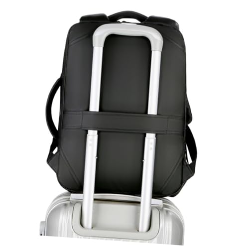 Large Capacity USB Charging Business Backpack for Men Laptop Bag with Built Charging Port Portable Work Bookbag for Commuting and Office Use Black