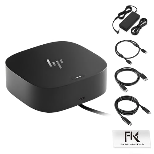 HP Docking Station for Dual Monitor Bundle - HP USB-C G5 Dock for USB-C & Thunderbolt Laptop with 120W AC Adapter + HDMI & DisplayPort Cables + USB Cable