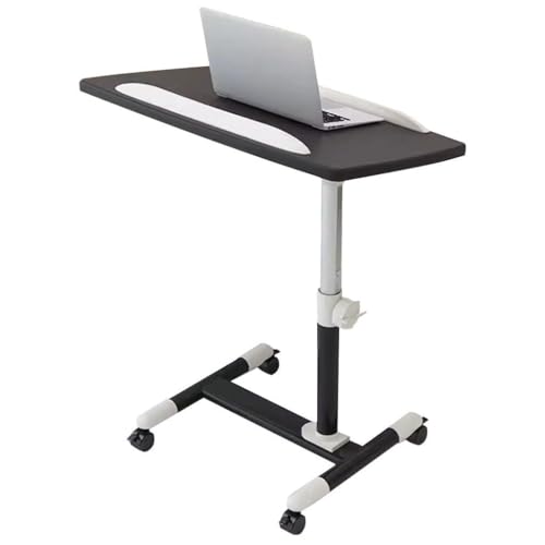 Laptop Table, Height Adjustment Workstation, Training Institution Sit Stand Standing Desk, 45° Flip Desktop Standing Desk, Mobile Sofa Side Table(Black) - color: Black