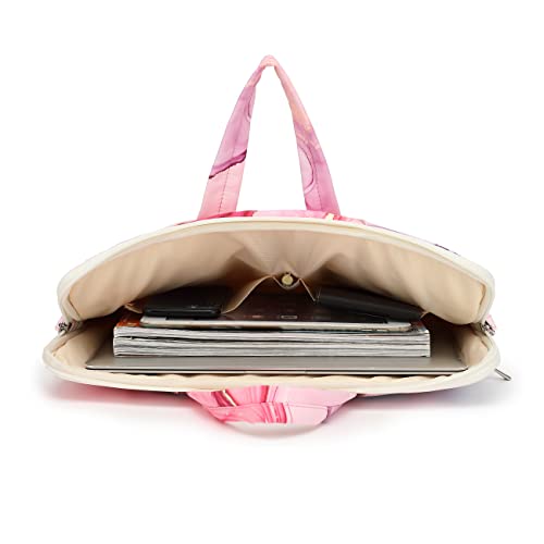 canvaslife Pink marble Patten Waterproof Laptop Shoulder Messenger Bag Case Sleeve for 14 Inch 15 Inch Laptop Case Laptop Briefcase 15.6 Inch - color: Pink Marble, size: 15 inch/15.6 inch