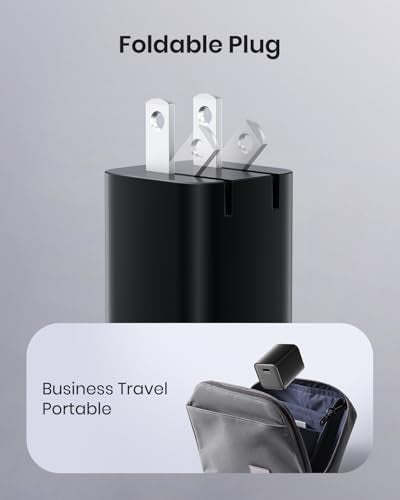 30W Compact Wall Charger, USB C Charger Block with GaN III Tech, PD3.0 PPS QC4.0 Fast Charging Foldable Power Adapter for iPhone 17 16 15, Galaxy, Pixel, iPad, AirPods (Black, 1 Pack) - color: Black, size: 1 Pack