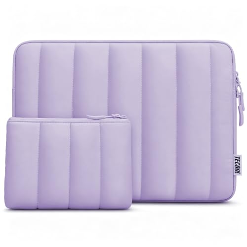 TECOOL Puffy Laptop Case 13.3 inch,13-13.3 inch Laptop Sleeve for MacBook Air 13 inch M5(2026) M4 M3 M2 M1,MacBook Neo 13, Mac Pro 13/Mac Pro 14 M5 Waterproof Notebook Sleeve with Small Case,Purple - color: Purple, size: 13.3 Inch