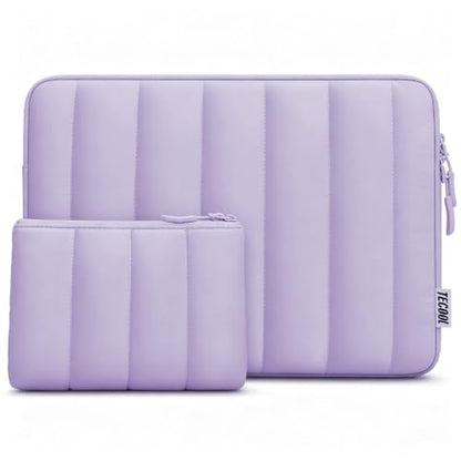TECOOL Puffy Laptop Case 13.3 inch,13 MacBook Neo Sleeve with Small Bag | 13.-13.3 inch Laptop sleeve for MacBook Air 13 inch M5(2026) M4 M3 M2 M1,Mac Pro 13/Pro 14 Waterproof Notebook Sleeve,Purple - color: Purple, size: 13.3 Inch