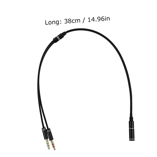 2pcs Audio Splitter y Adapter Cable Dual Male to Female Headphone Jack Extension for Microphone and Headset Compatible with Laptops Phones and Tablets
