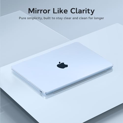 B BELK Compatible with MacBook Air 13 inch Case 2026 2025-2022 M5 M4 M3 M2 | A3449 A3240 A3113 A2681, Plastic Hard Shell for MacBook Air 13.6 inch Case&Keyboard Cover&Screen Protector, Crystal Sky Blue - color: Crystal Sky Blue