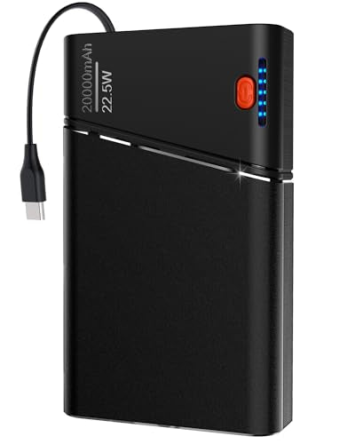 Portable Charger 20000mAh, 22.5W PD 3.0+QC 4.0 Super Fast Charging Power Bank, Cooler Aerospace Metal Case for iPhone 17 16 15 14, 13 Android iPad Samsung Google Tablet & More, Travel Essential - color: Black