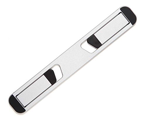 Portable Laptop Riser–Self-Adhesive Aluminum Foldable Laptop Stand | Laptop accessories for desk non skid non slid - color: Silver