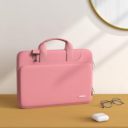 MOSISO 360 Protective Laptop Bag 15.6 inch, 15-16 inch Computer Bag | Compatible with MacBook Air 15 inch/Pro 16 inch, HP,Dell,Lenovo,Asus, Laptop Carrying Case with Strap&Handl, Dusty Rose - color: Dusty Rose, size: 16 inch