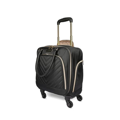 Kenneth Cole REACTION Chelsea Chevron Quilted Luggage, Black, Underseater, 17-Inch Carry On - color: Black, size: 17-Inch Underseater