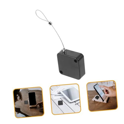 Vaguelly 3pcs Automatic Retractable Cable Holder Box Hasp Latch Lock Cable Tether Case for Remote Control Laptop Wire Box for Security