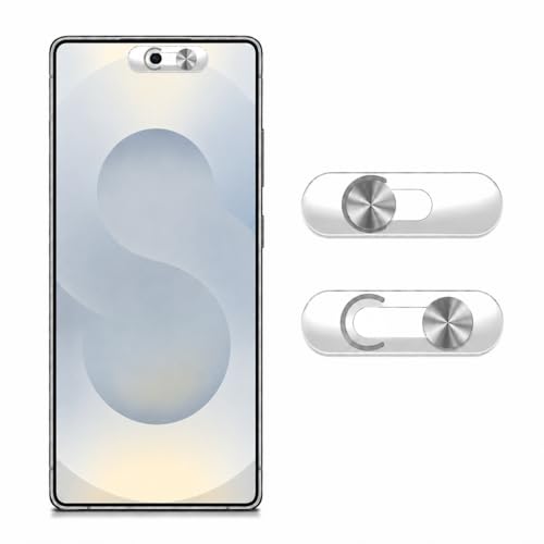 Front Camera Cover | Smartphones Webcam Cover Protect Privacy, Camera Privacy Covers Compatible for Galaxy, Pixel & iPad, Ultra-Thin Privacy Protection Slide | 2 Pack | Silver