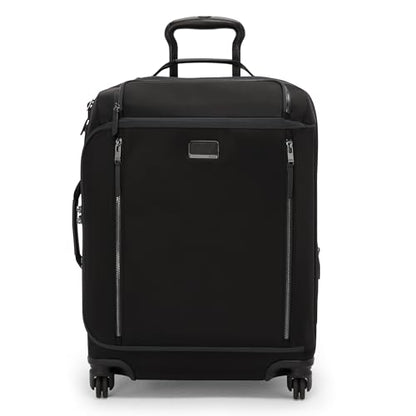 TUMI - Voyageur Leger 4 Wheeled Luggage - Women's Lightweight and Spacious, Sleek Silhouette, Durable Premium Suitcase - 21.8" Large Dual Access Expandable Carry On, Black with Gunmetal Hardware - color: BLACK/GUNMETAL, style: 21.8" Continental Expandable