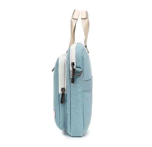360 Protective Multi-Pockets Laptop Shoulder Bag Sleeve Case, Briefcase for 15.6 & 16 Inch Laptops (Light Blue) - color: Light Blue, size: 15 inch-15.6 inch