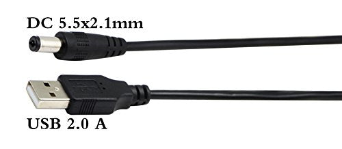 USB 2.0 A Male to DC 5.5x2.1mm Male Adapter Cable 5 Volt DC Barrel Power Jack Charging Cable for Tablet, Electronic Dog, Access Control Attendance (28CM/11inch, DC 5.5x2.1mm)(2packs) - color: 28CM DC 5.5x2.1mm