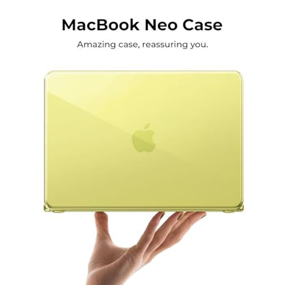 EooCoo Case for MacBook Neo 13 inch 2026, Scratch Resistant, Crystal Citrus | Lightweight, Sturdy, Easy Snap-On, Against Scratches & Everyday Bumps, Model A3404 with A18 Pro Chip - color: Crystal Citrus, size: Neo 13-inch