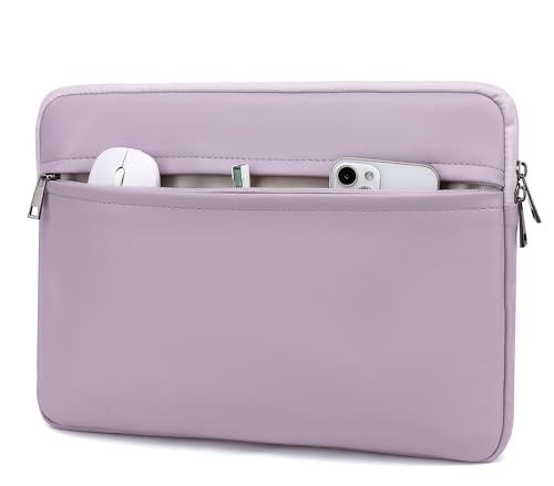 Embossing Floral Pattern PU Leather Laptop Sleeve Case with Pocket MacBook Air 13 inch,iPad Pro 13 inch and 12.5 inch-13.6 inch Notebook Computer Laptop (Purple PU) - color: Purple PU, size: 12.5 inch-13.5 inch