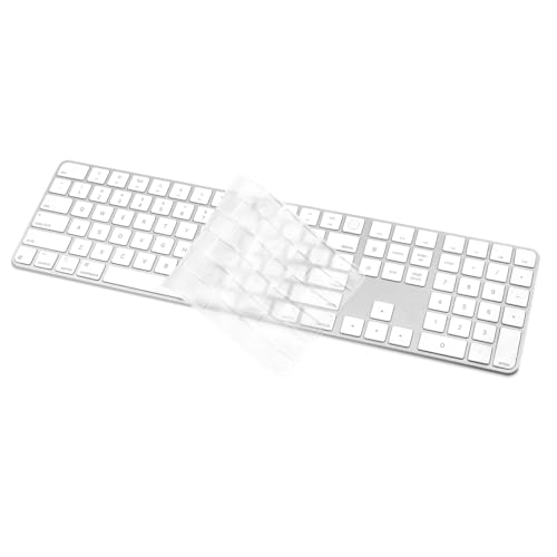 ProElife Keyboard Cover for Magic Keyboard with Touch ID A3119, Clear, TPU | Non-interference Design for ID Key, Dust-proof, Ultra Thin (0.13 mm), Protective Skin, Precision Molded, Washable & Reusable