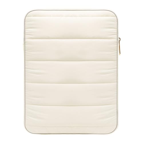 MoKo 13-14 Inch Puffy Laptop Sleeve Bag Padded Protective Carrying Case | Fits Mac Neo A18 Pro, Mac Pro M5 14-inch, Mac Air 13.6/13.3-inch and iPad Pro 12.9/13-inch, Milky White - color: Milk White, style: 13.3 - 14 Inches