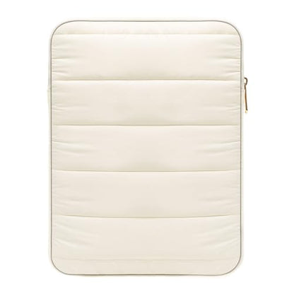 MoKo 13-14 Inch Puffy Laptop Sleeve Bag Padded Protective Carrying Case | Fits Mac Neo A18 Pro, Mac Pro M5 14-inch, Mac Air 13.6/13.3-inch and iPad Pro 12.9/13-inch, Milky White - color: Milk White, style: 13.3 - 14 Inches