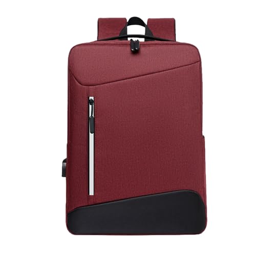 Men Business Laptop Backpack, Waterproof Travel Backpack | with USB Charging Port, College School Computer Bag, for Work Carry - color: Red