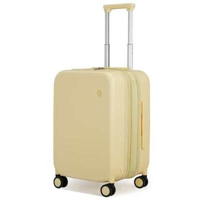 mixi 20 Inch Large Expandable Carry on Luggage Suitcase with Spinner Wheels, Hardside Rolling Travel Suitcase PC with TSA Lock, Lark Yellow - color: Lark Yellow, size: 20in Expandable