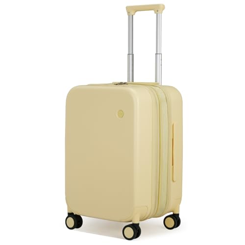 mixi 20 Inch Large Expandable Carry on Luggage Suitcase with Spinner Wheels, Hardside Rolling Travel Suitcase PC with TSA Lock, Lark Yellow - color: Lark Yellow, size: 20in Expandable